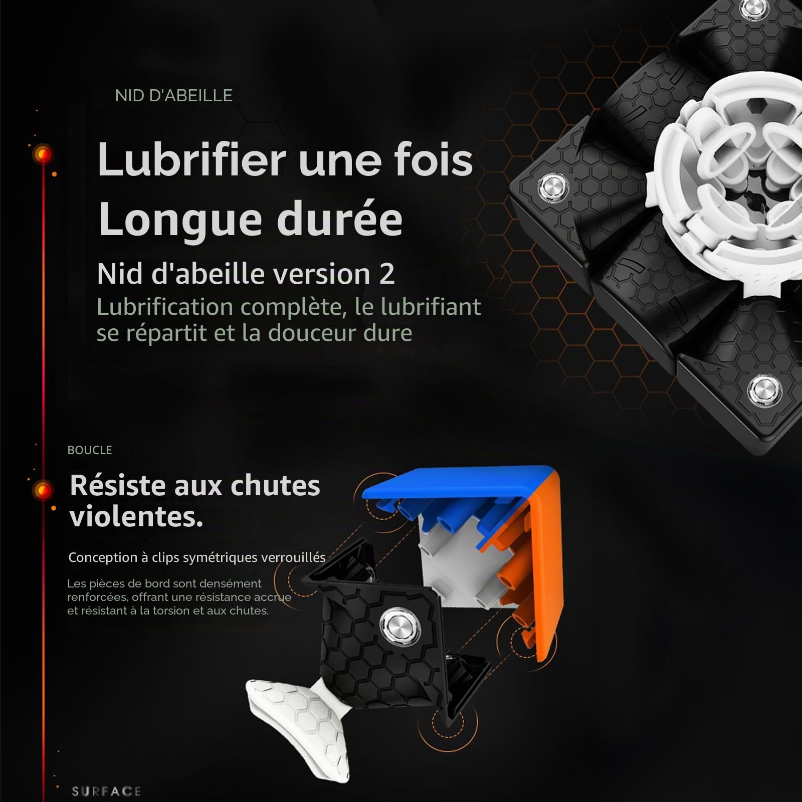 GAN 356M Lite Cube Magique Magnétique 3x3 Original | Speed Cube léger avec IPG et GES+, rotation fluide, idéal pour débutants et cubers confirmés, idée cadeau