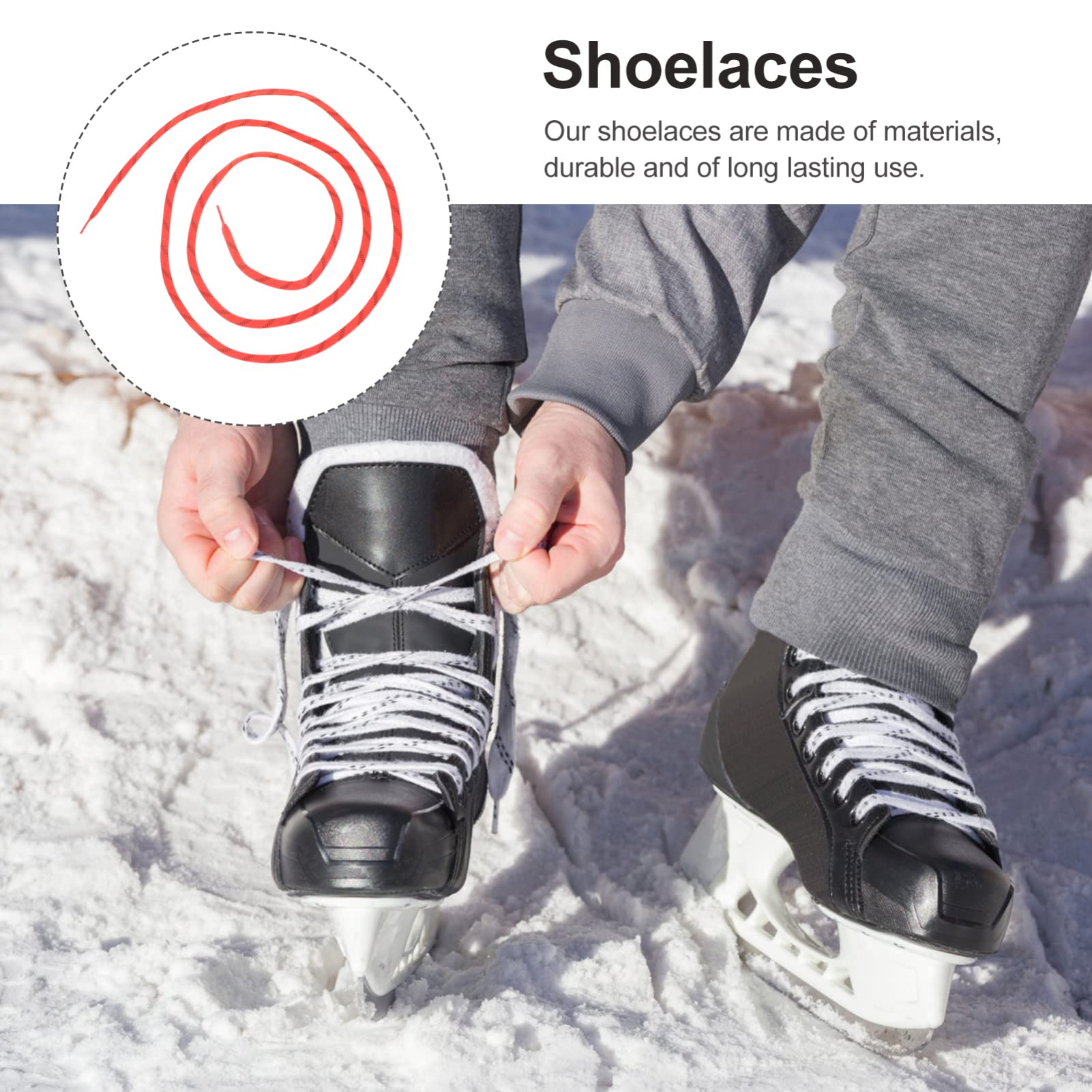 SEWACC Lacets De Patins De Hockey 96 Pouces Lacets De Hockey sur Glace Non Cirés Lacets De Chaussures De Sport Plats pour