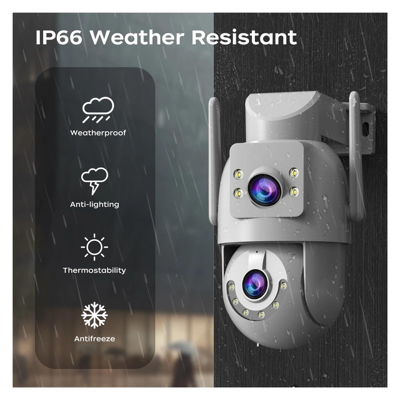 Telecamera PTZ 4K HD 5G Wifi Telecamera esterna 4MP Doppia lente Doppio schermo Monitoraggio automatico Telecamera IP Protezione di sicurezza Sorveglianza CCTV(UK PLUG_6MP NO CARD)