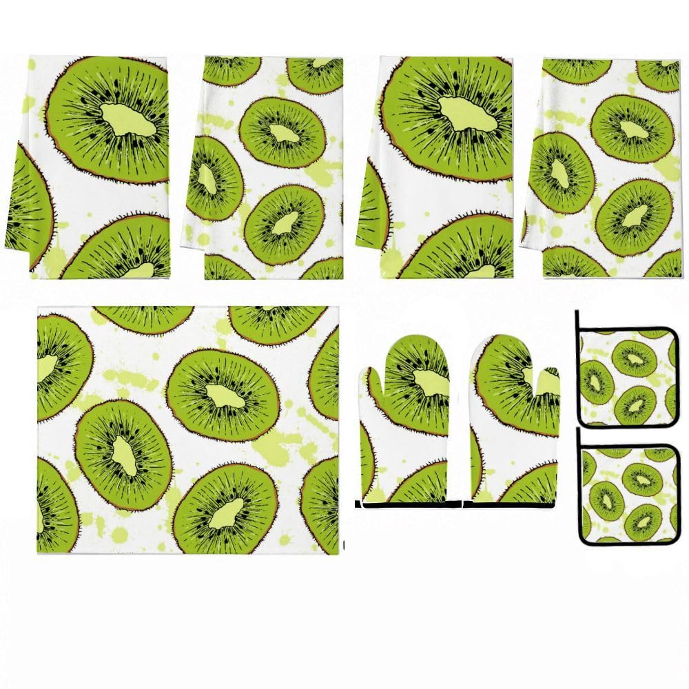 Set di accessori e decorazioni da cucina kiwi fresche 9PCS