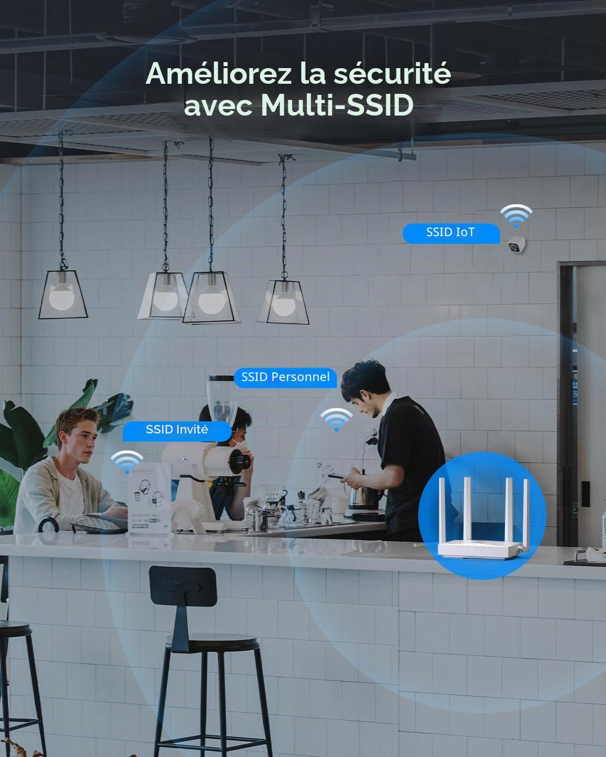 Cudy Point d'accès Wi-FI de Bureau AC1200, 4 antennes, AP1300D | WiFi 5 à 867 + 300 Mbps, 4 antennes à gain élevé, 1 port GbE PoE, adaptateur CC inclus, 50 clients, modèle C200P géré