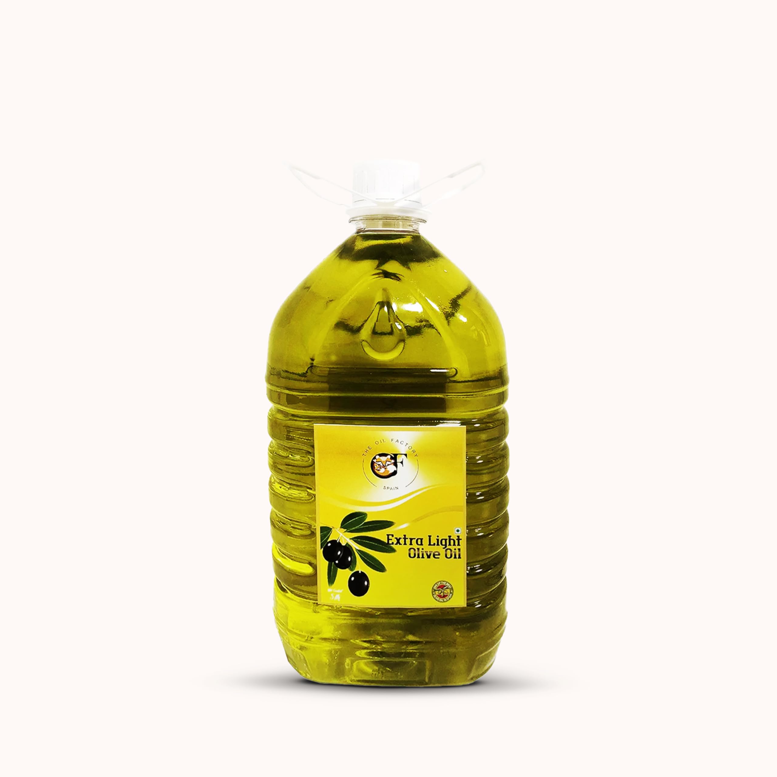 The Oil Factory Extra Light Olive Oil 5L | Pure & Healthy Cooking Oil | Ideal for Indian Cuisine, Frying, Baking, Salad Dressing | Rich in MUFA, Low Absorption | PET Bottle Family Pack