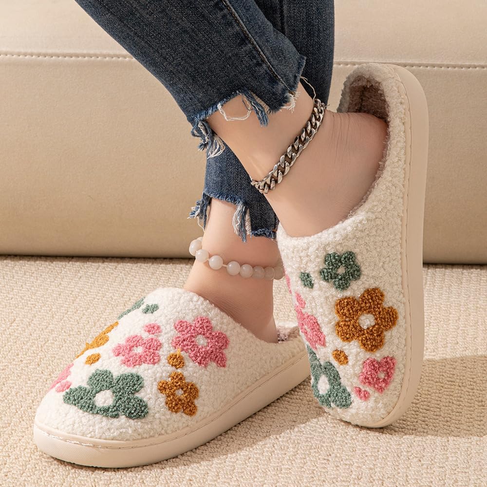 Fuzzy House Cute Slippers for Women Men Indoor Soft Plush Lining Non-Slip Sole Cozy Winter Style Shoes - Image 5