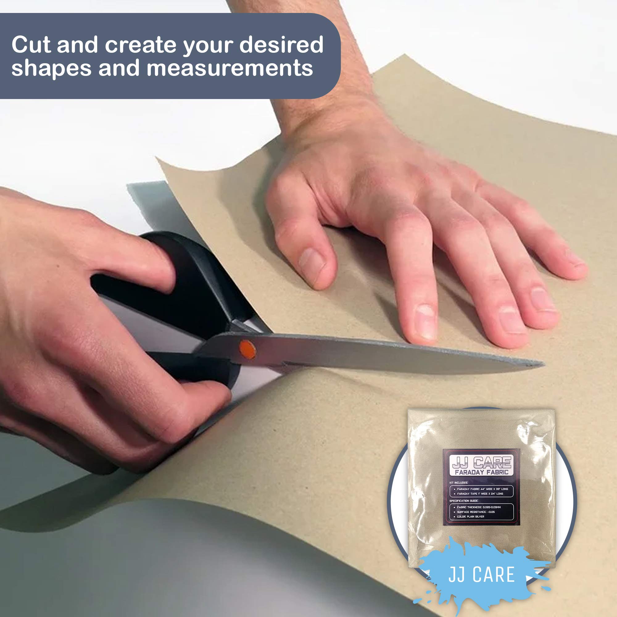 Buy JJ CARE Faraday Fabric 44"x39” [Pack of 2] Military Grade EMF ...