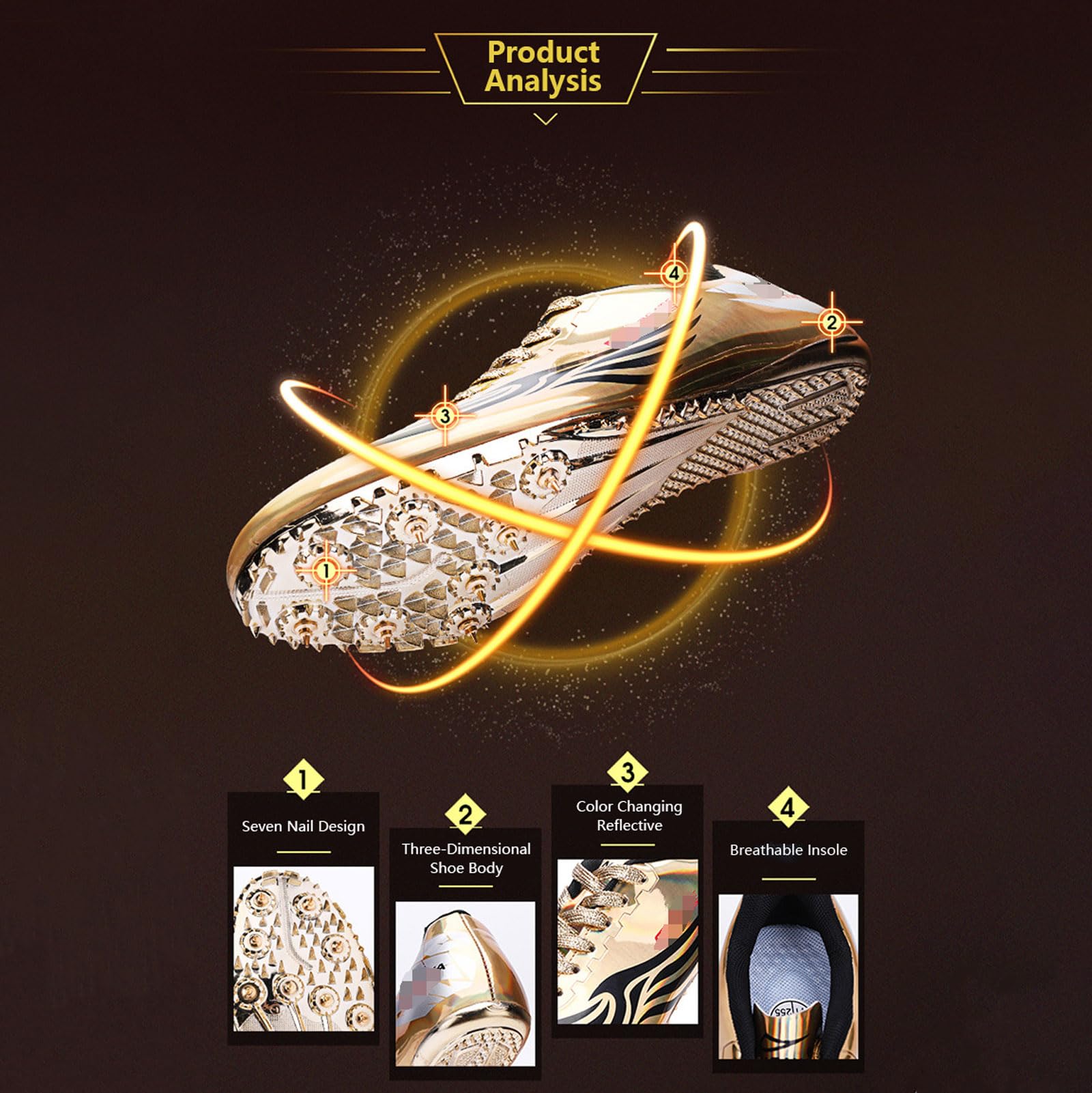 Zapatillas Clavos Atletismo NiñA,Zapatillas De Atletismo con Clavos Zapatillas De Clavos Atletismo Unisex,8 UñAs CóModas Resistencia Resistente Al Desgaste para Hombres Y Mujeres