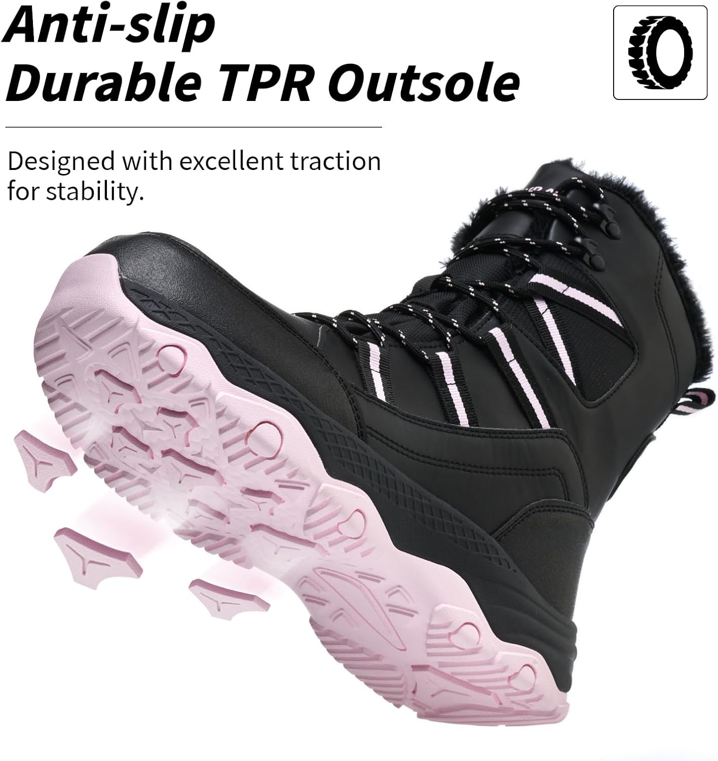 Women's Snow Boots Waterproof Anti slip Lightweight Warm Faux Fur Lined Multi functional Comfortable Winter Mid-Calf Booties for Outdoor