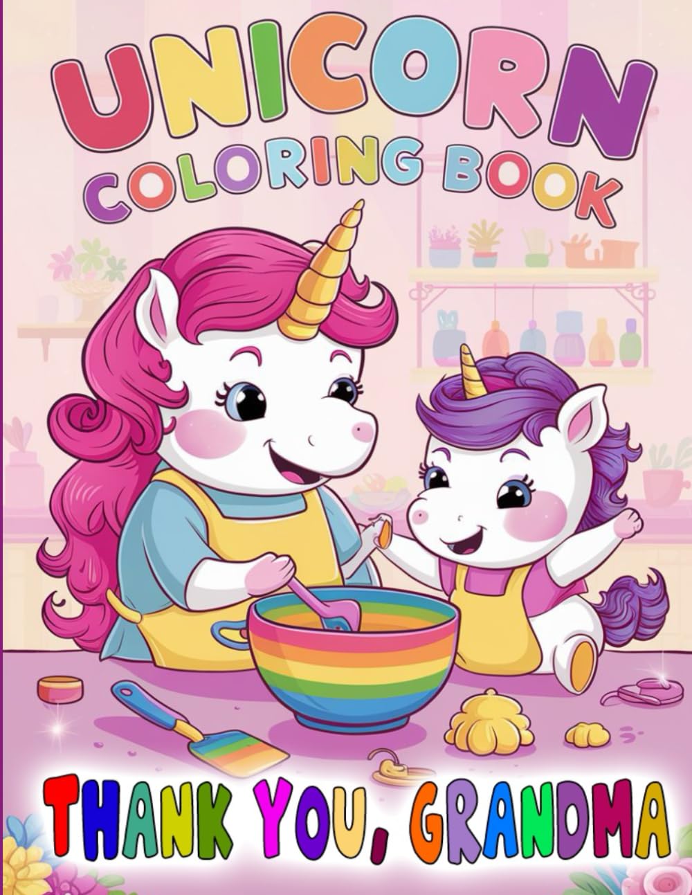 Unicorn Coloring Book for Kids: Thank You, Grandma: 30 Fun and Heartwarming Unicorn Adventures with Grandma