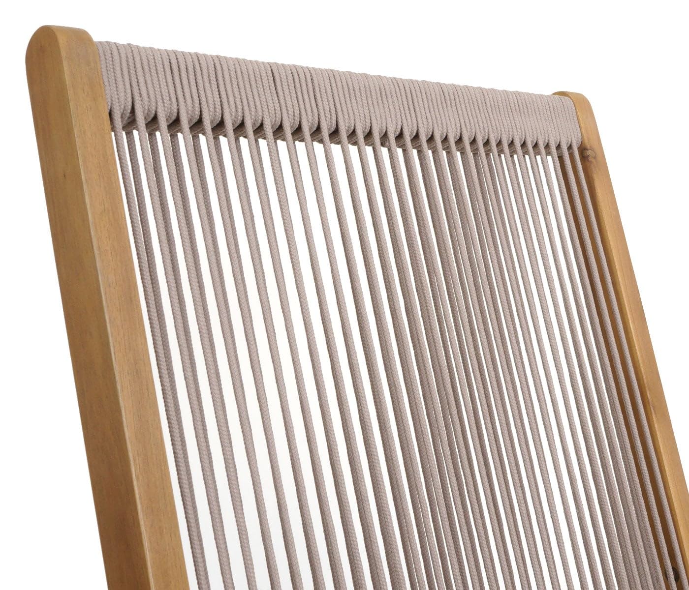 Mendler HWC-P73 - Mecedora para jardín o exterior, madera de acacia, cuerda trenzada de color beige