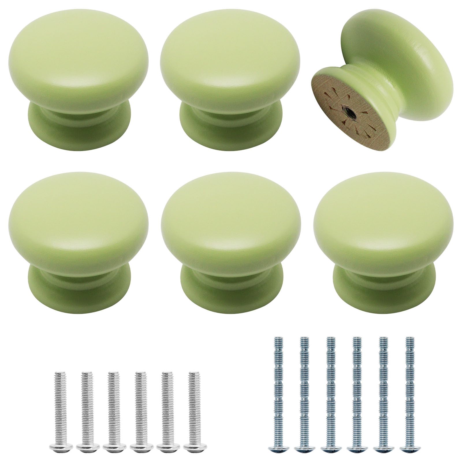 green dresser knobs YuGtcen Wooden Cabinet 6 Pack, Drawer Knobs Wood Knobs Kitchen Cabinet Knobs Modern Round Knobs for Furniture Cupboard Dresser Drawer Closet Door (6, Green) shaped design of the Style:4 doors for shoes with handles gold Discover 17 anna from Orange Dress