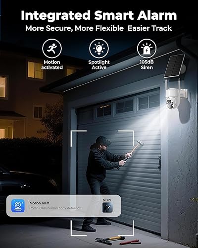 Miniatura 5 de Cámaras de seguridad solar de 4MP inalámbricas para exteriores, cámara de seguridad WiFi exterior con visión nocturna a color, cámara solar y