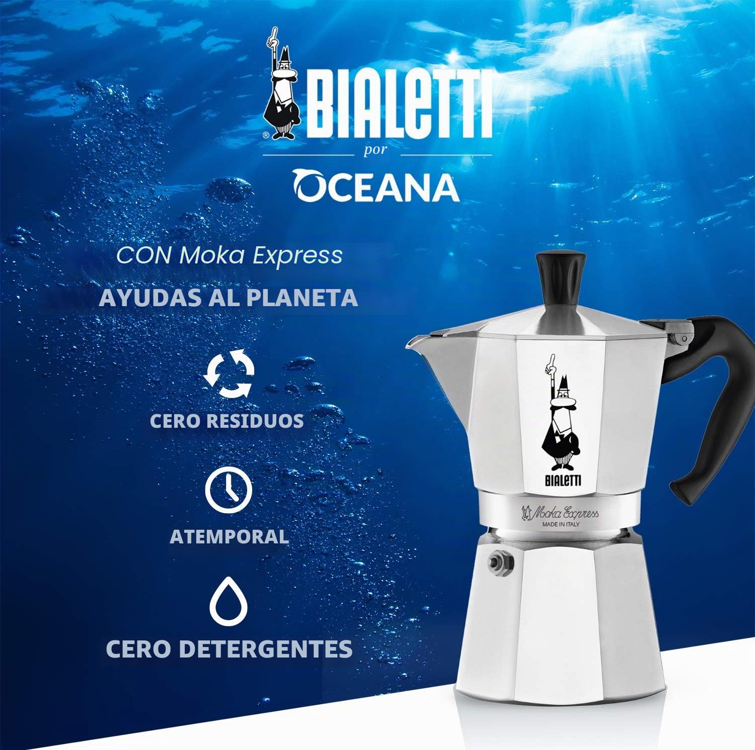 Bialetti Moka Express Cafetera Italiana Espresso, 4 Tazas, Aluminio + DCDESIGN08 Difusores de calor, adaptador para el utilizo de cafeteras y baterías de cocina sobre placas de inducción