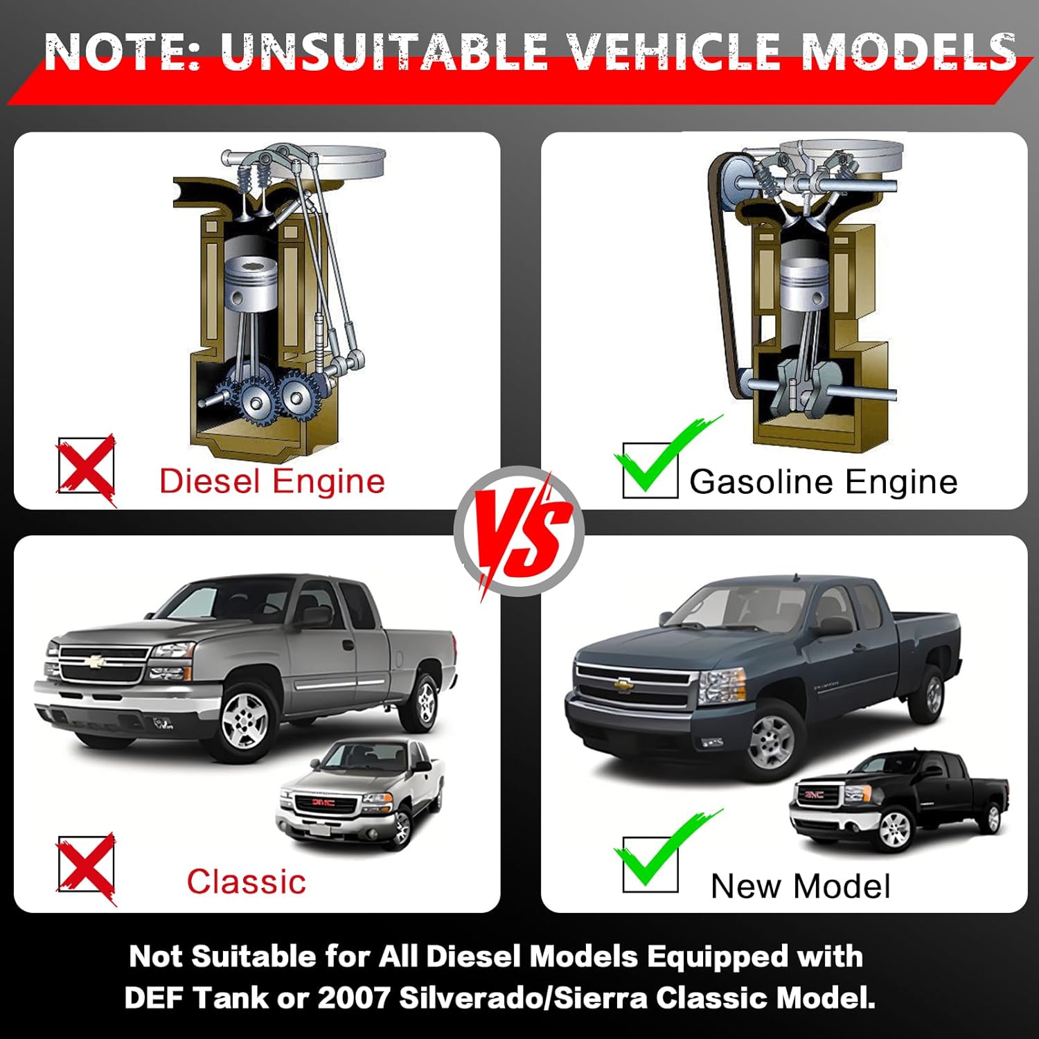 6" Running Boards Compatible with Double Cab 2007-2018 Chevy Silverado/GMC Sierra 1500,2007-2019 2500 3500HD,2019 LD/Limited Engine Chrome Stainless Steel Nerf Bars Side Step Rails 6 Brackets