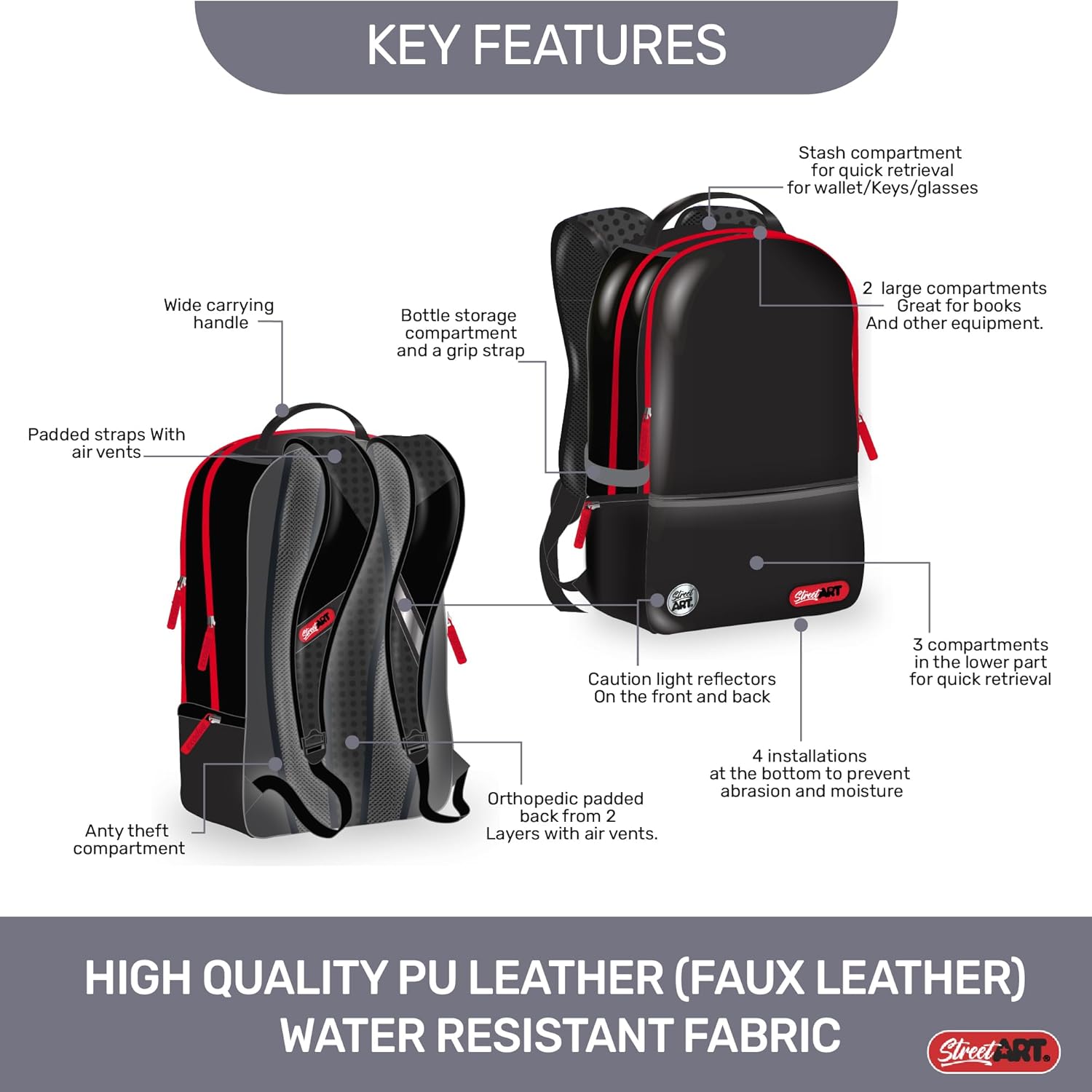 streetart Graffiti Backpack Designer Travel Daypack 15.6" Laptop Lightweight Multi Compartment Storage Adult backpack (Skateboard Girl) - Image 4