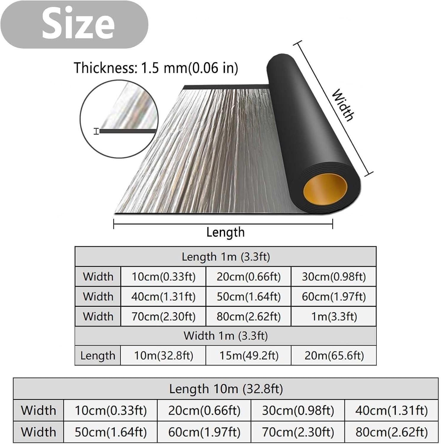 Waterproof Membrane Rolls, Roof Repair Asphalt Tape, Repair and Sealing Tape, Includes Work Gloves, Suitable for Roof and Driveway Repairs, 80cm x 1m