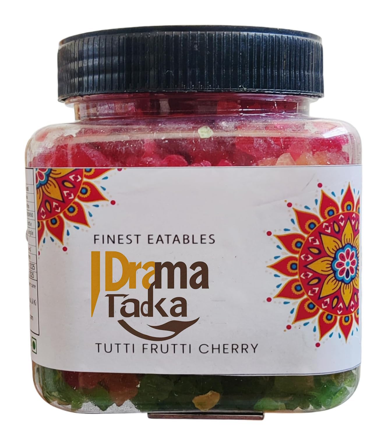 Drama Tadka Multicolor Tutti Frutti | Sweet & Chewy Candied Papaya Bits for Cakes, Cookies, Ice Cream & Baking Decoration | Vegetarian Topping (250 gram) 1
