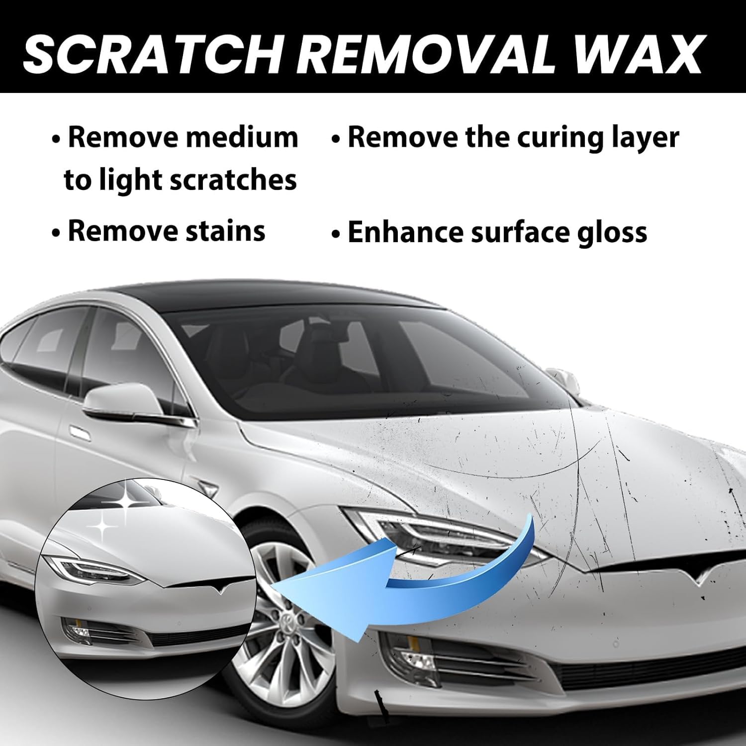 Car Scratch Remover for Vehicles, Deep Scratch Repair Paste with Polishing Wax,Wipe Sponge Car Paint Scratch Repair Polishing Wax for Deep Scratches — view 6