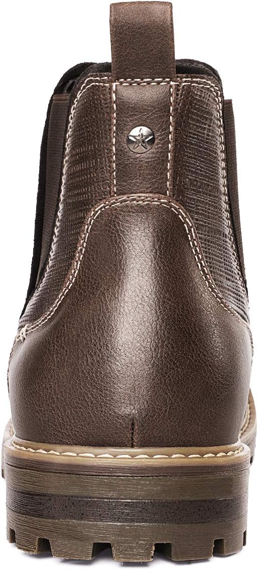 Bruno Marc Mens Chelsea Boots Fur Lined Casual Slip-On Classic Dress Ankle Boot,Dark Brown,Size 11 US ENGLE-03