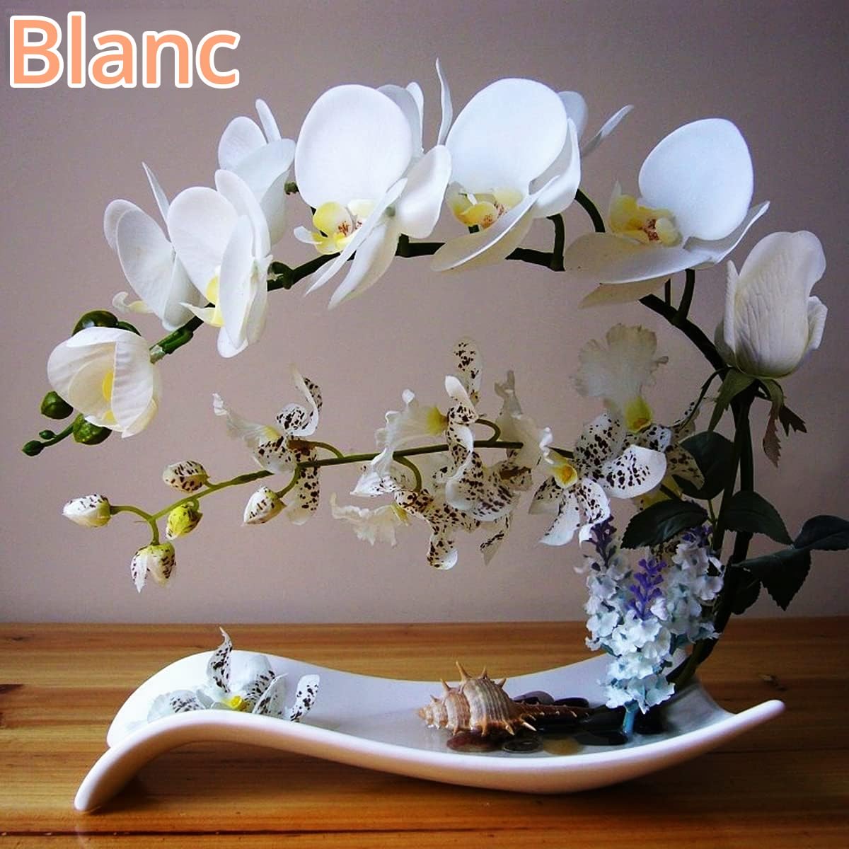 YUANXIN Décorations d'orchidées phalaenopsis artificielles, décoration intérieure, Fleurs factices, Fleurs séchées, Fleurs en Soie, Roses et compositions Florales
