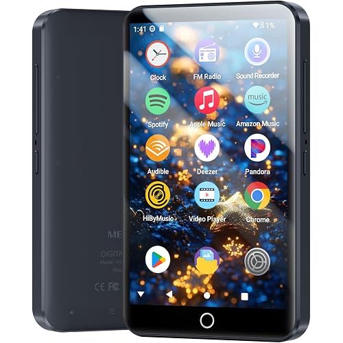 MECHEN Android 13 MP3 Player 4" Touch Screen 3GB/32GB Bluetooth WiFi Gray | Built-in Speaker, Supports Spotify/Pandora/Audible/Amazon Music, Google Play Store for Apps, Online Streaming & Downloads