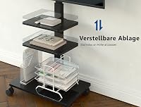 Gurulós TV Állvány 32-60" Képernyőkhöz - Állítható Magasság, 3 Polc, 35° Forgatható, 30kg Teherbírás, VESA 600x400 Kompatibilis, Fe 4