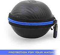 Vista 9 de CASEMATIX Funda de transporte negra con interior azul compatible con cámara Tamagotchi Pix interactiva virtual mascota, incluye solo funda