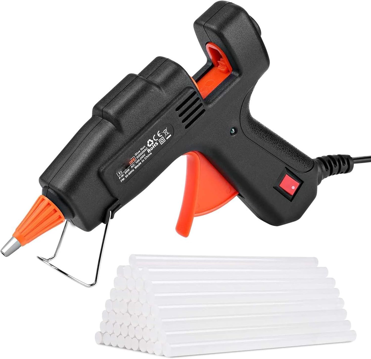 Mini Hot Glue Gun 20w with 30 Pcs EVA Glue Sticks Flexible Trigger High Temp Overheating Protection and Heating Up Quickly Hot for DIY Small Craft and Quick Repairs