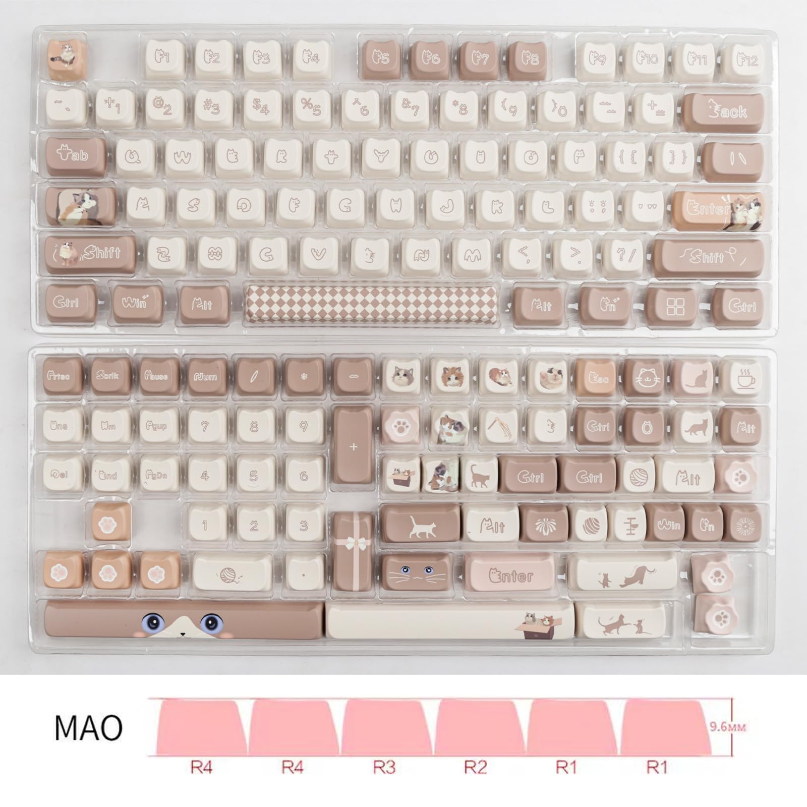 Amazon | かわいいラグドール猫テーマ昇華キーキャップ、MAO