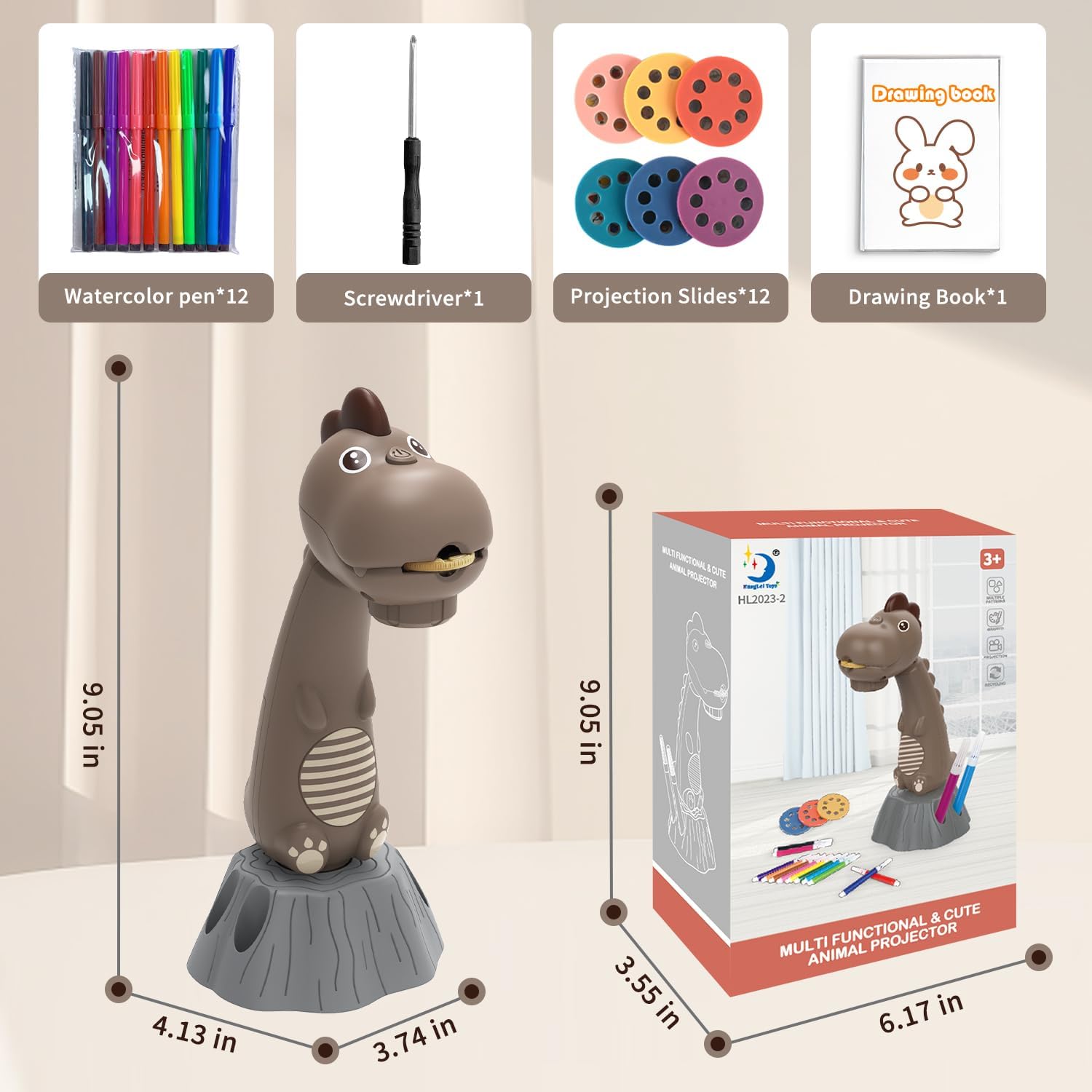 MFEESYOB 子供用描画プロジェクター スマートアートスケッチャープロジェクター 96枚のステンシルの漫画パターンと12色のブラ