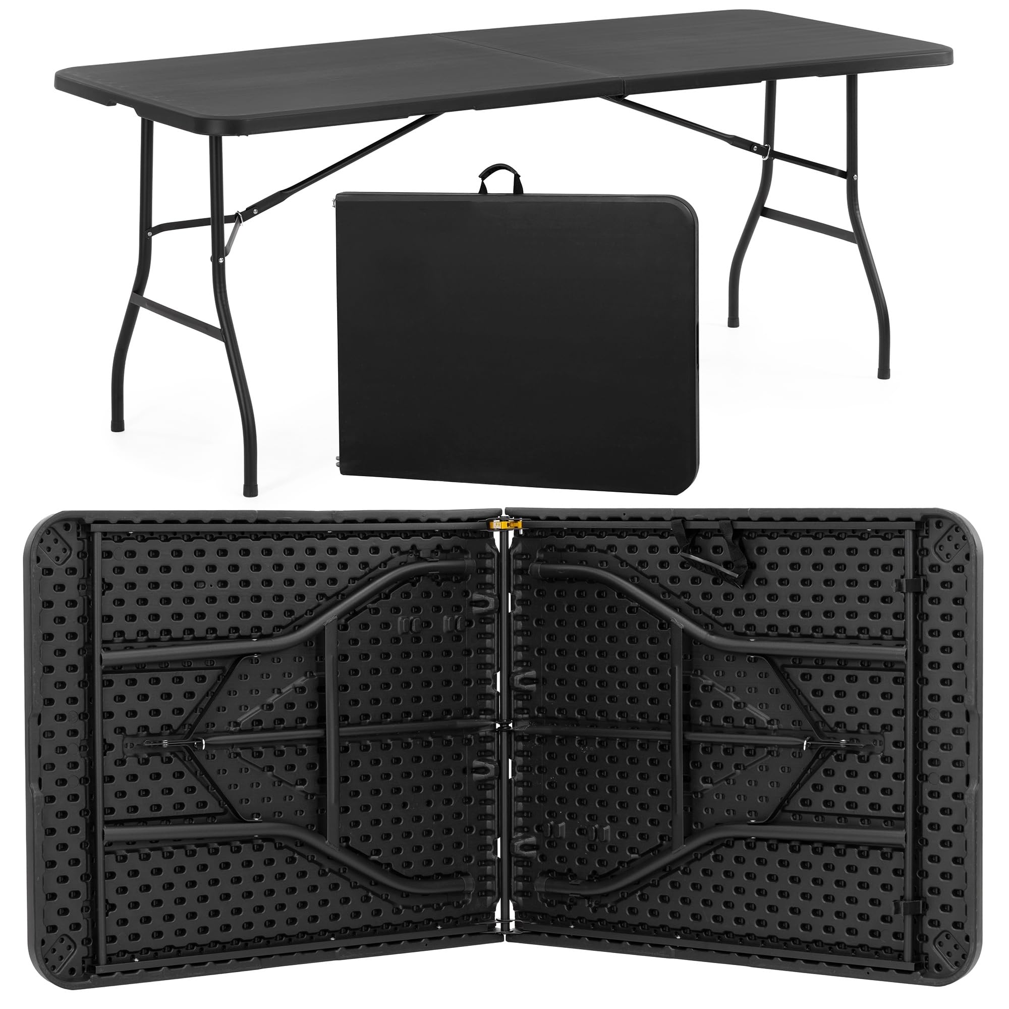 Table pliante de banquet en plastique HDPE et metal SPRINGOS robuste de 180x75 cm