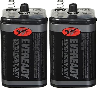 EVEREADY 6V Battery, Super Heavy Duty 6 Volt Battery, 2 Count