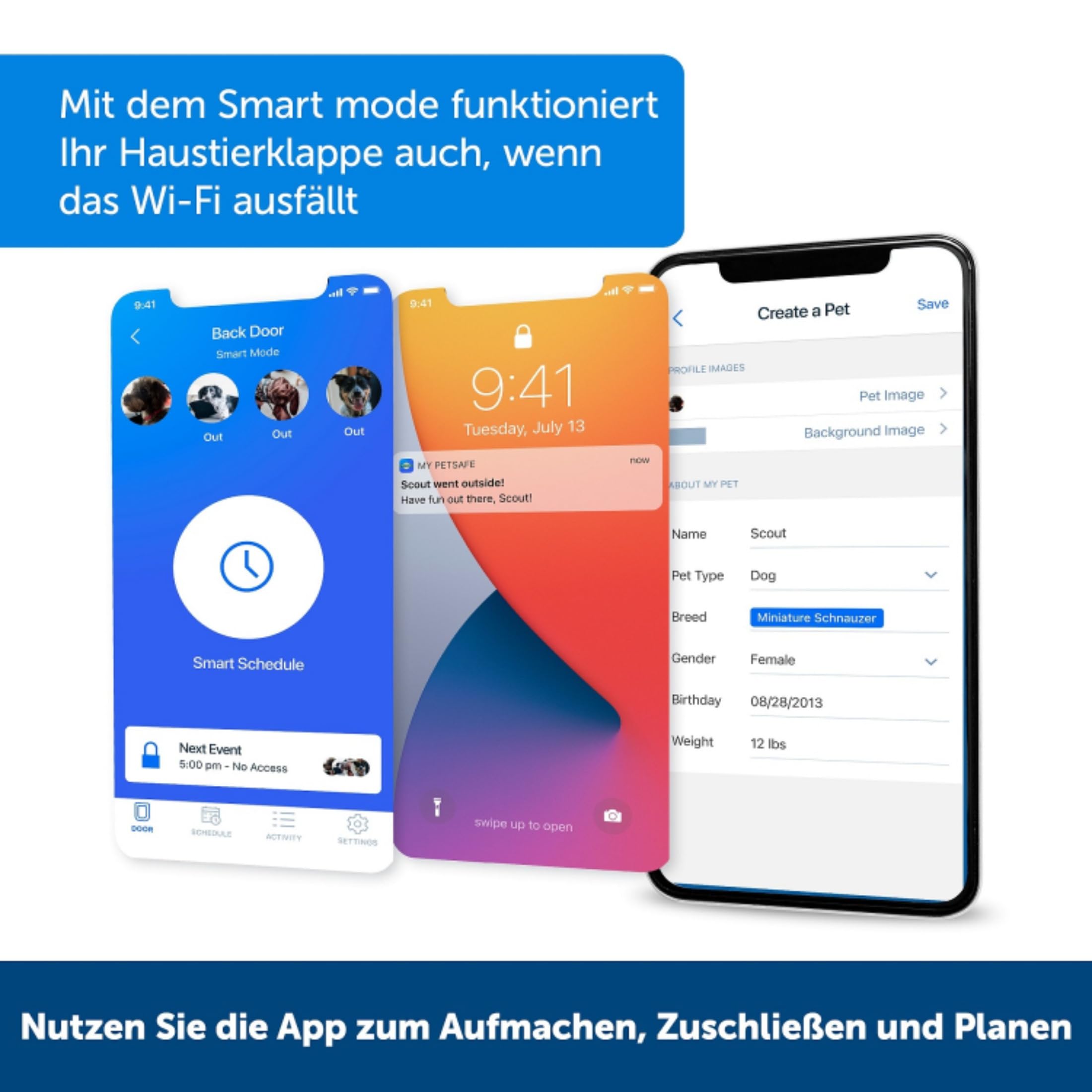 PetSafe SmartDoor Intelligente Haustiertür - App-gesteuert, Selektiver Zugang, Energieeffizient - Groß