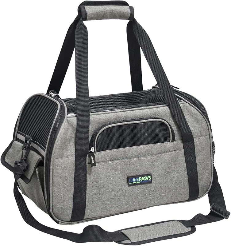 Bolsa de Transporte para Gatos JESPET com Laterais Macias e Alça Ajustável (Grey-M)