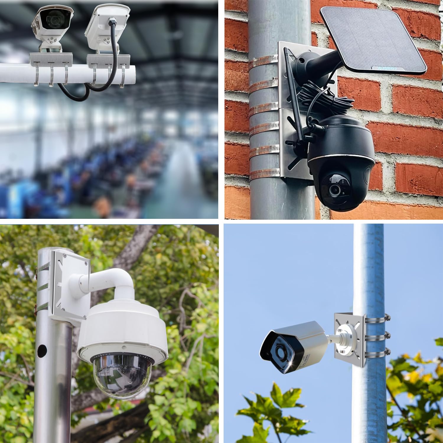 Kit Montaggio Su Palo Per Telecamere CCTV – Acciaio Inox 304, Morsetti Regolabili 5-20 Cm, Impermeabile