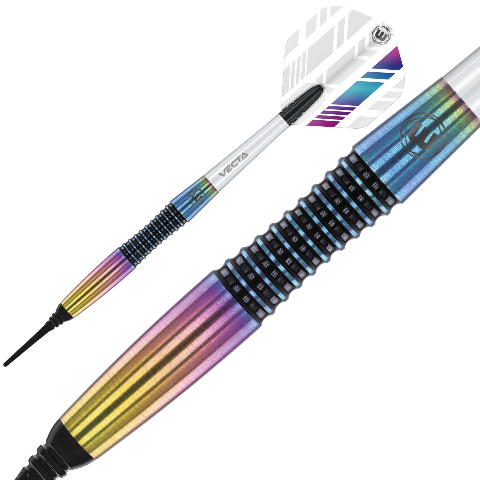 WINMAU Elektra 18 Gramo Dardos de tungsteno Softip con Prism vuelos y Vecta Ejes (Tallos de dardo)