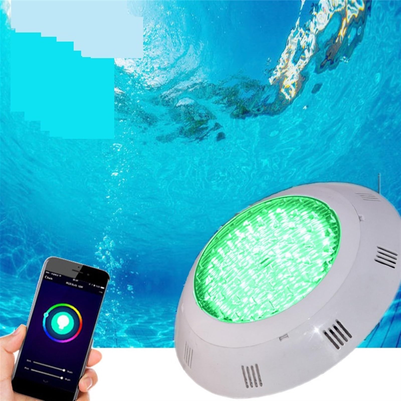 Światła Basenowe, Oświetlenie basenowe LED, oświetlenie podwodne, montowane na ścianie, kolorowy pilot RGB(D295mm-30W)