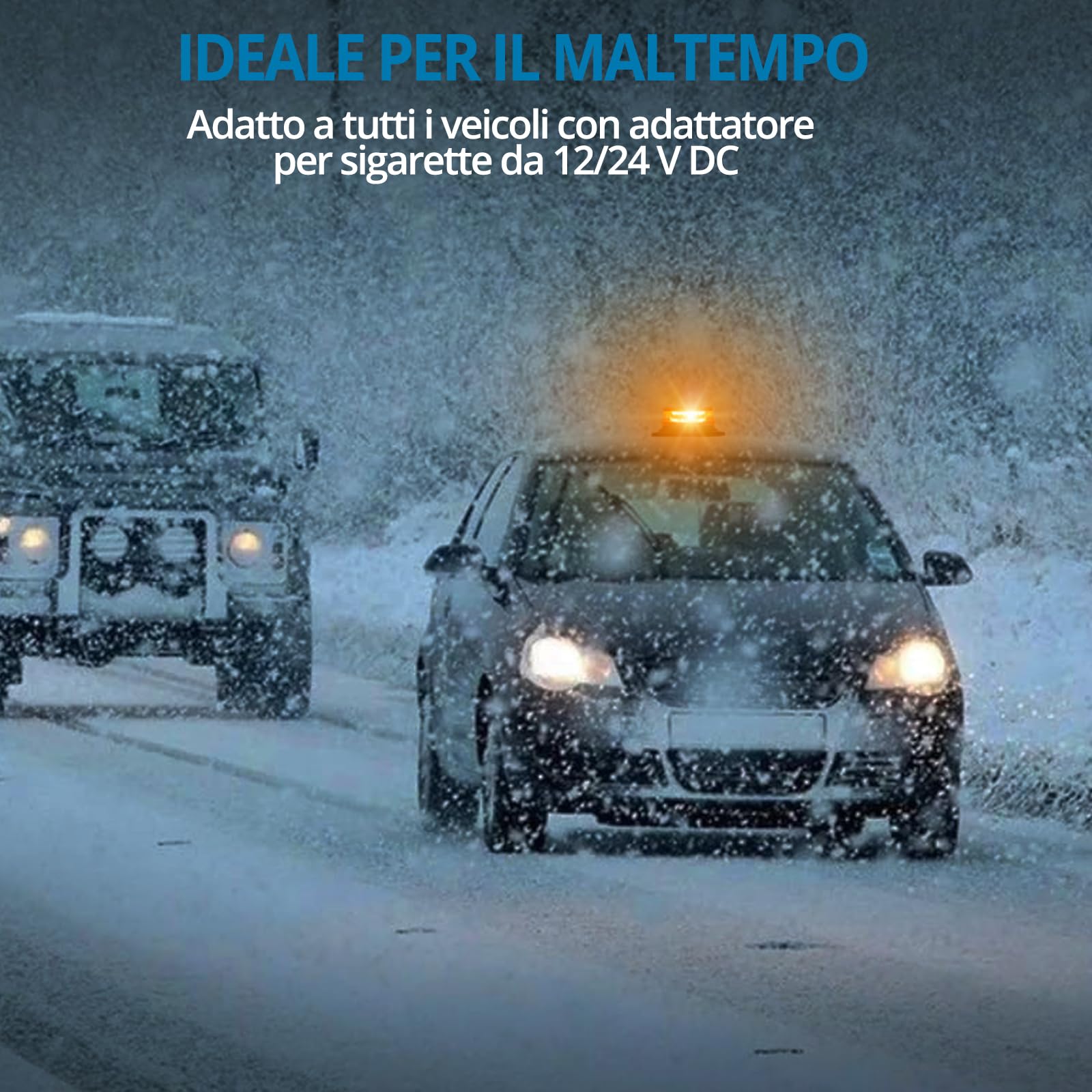 AUTOUTLET 36 LED 18W Luce Stroboscopica,Faro Rotante con con Base Magnetica e Cavo di 5 Metri,9 Modalità Lampeggianti,per Trattore Camion Auto(Arancione)
