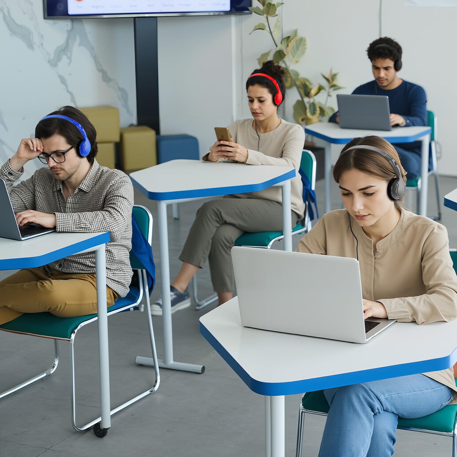 Yunsailing Set di 30 cuffie per bambini e studenti alla rinfusa per scuola e aula cuffie sopra la testa auricolari regolabili con jack da 3,5 mm per bambini e adulti (colore retrò)