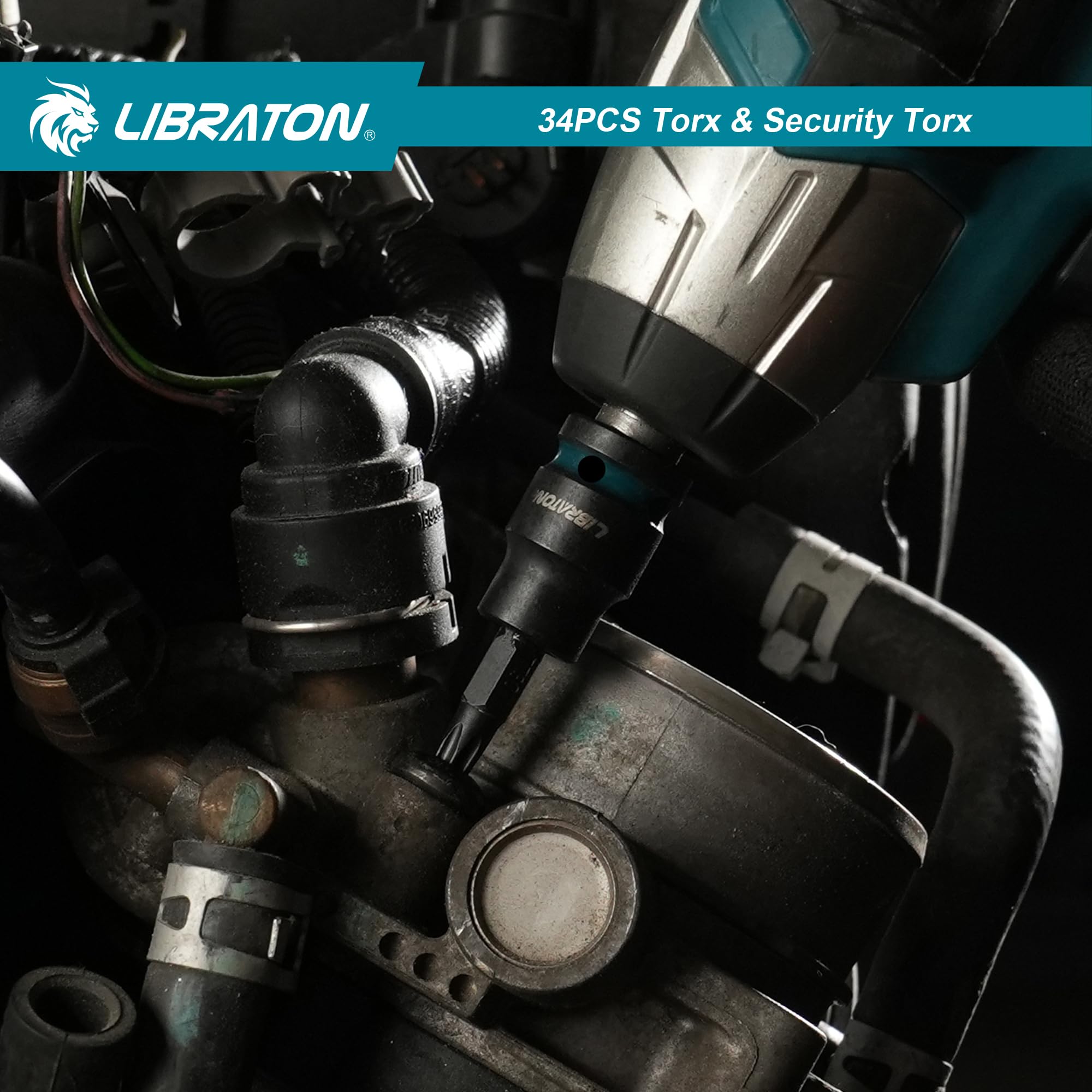 LIBRATON Set d'Embouts Torx à Choc 34 Pièces