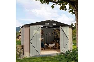 Aoxun 9.7x7.6 FT Prebuilt Shed for Outdoor