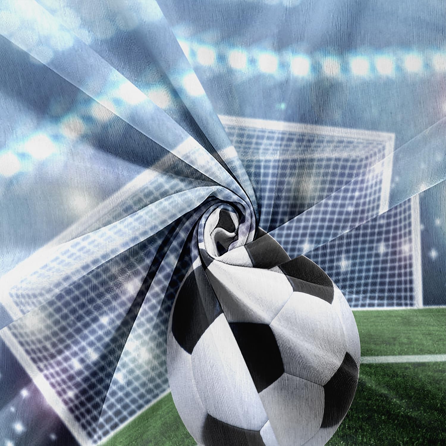 Copripiumino da Calcio 135×200 cm,Biancheria da Letto con Stampa Calcio per Bambini,Copripiumino con Stampa Calcio 3D + 2 Federe 50 x 75 cm(Football 3)