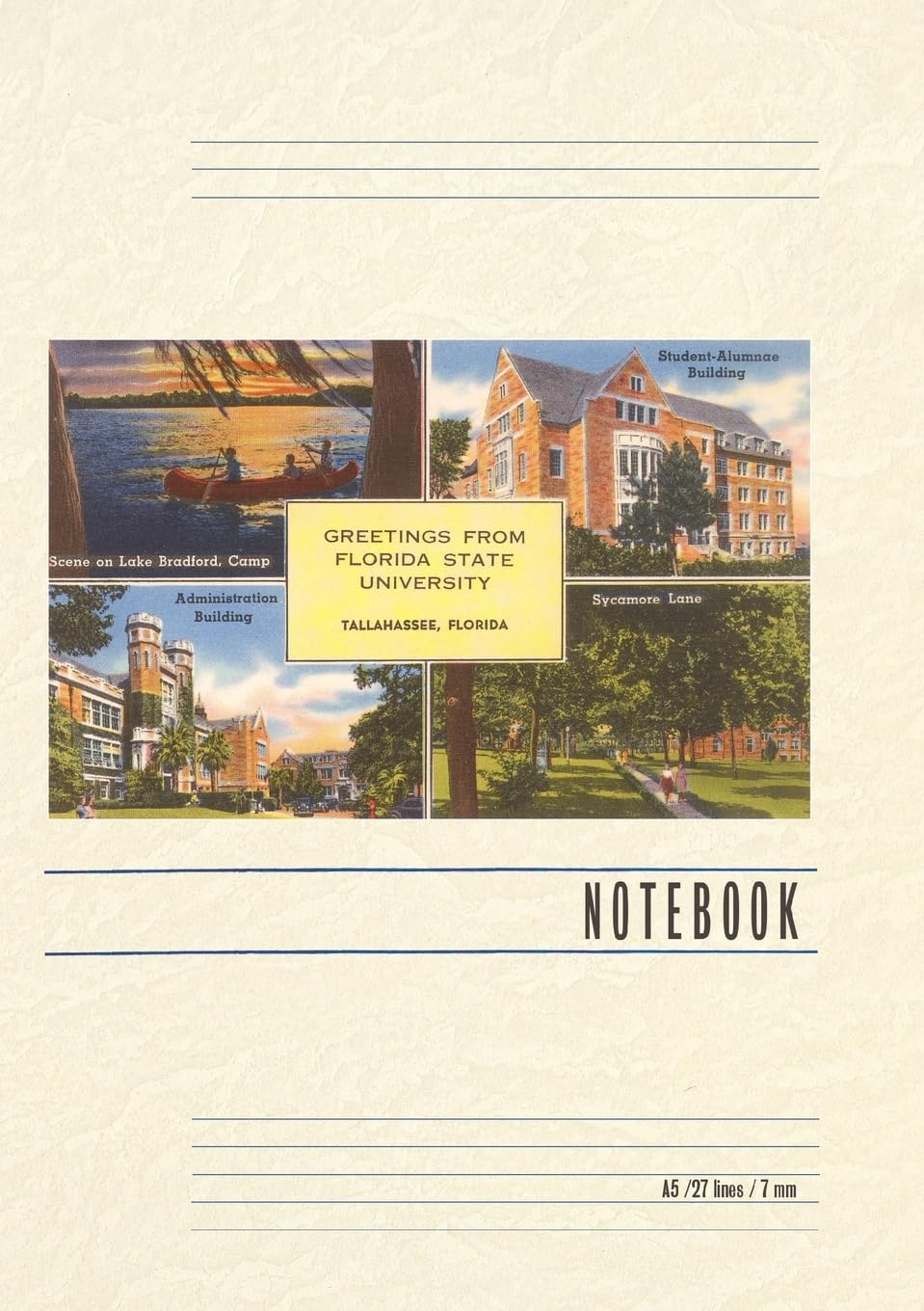 Vintage Lined Notebook Greetings from Florida State University Paperback – Import, 1 August 2023