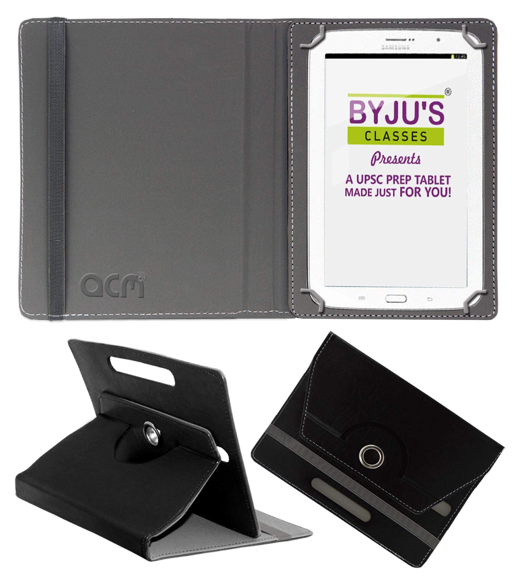 Acm Rotating Leather Flip Case Compatible with Byju Learning Tab 10 Inch Tablet Cover Stand Black (B079GWB62K) Amazon Price History, Amazon Price Tracker