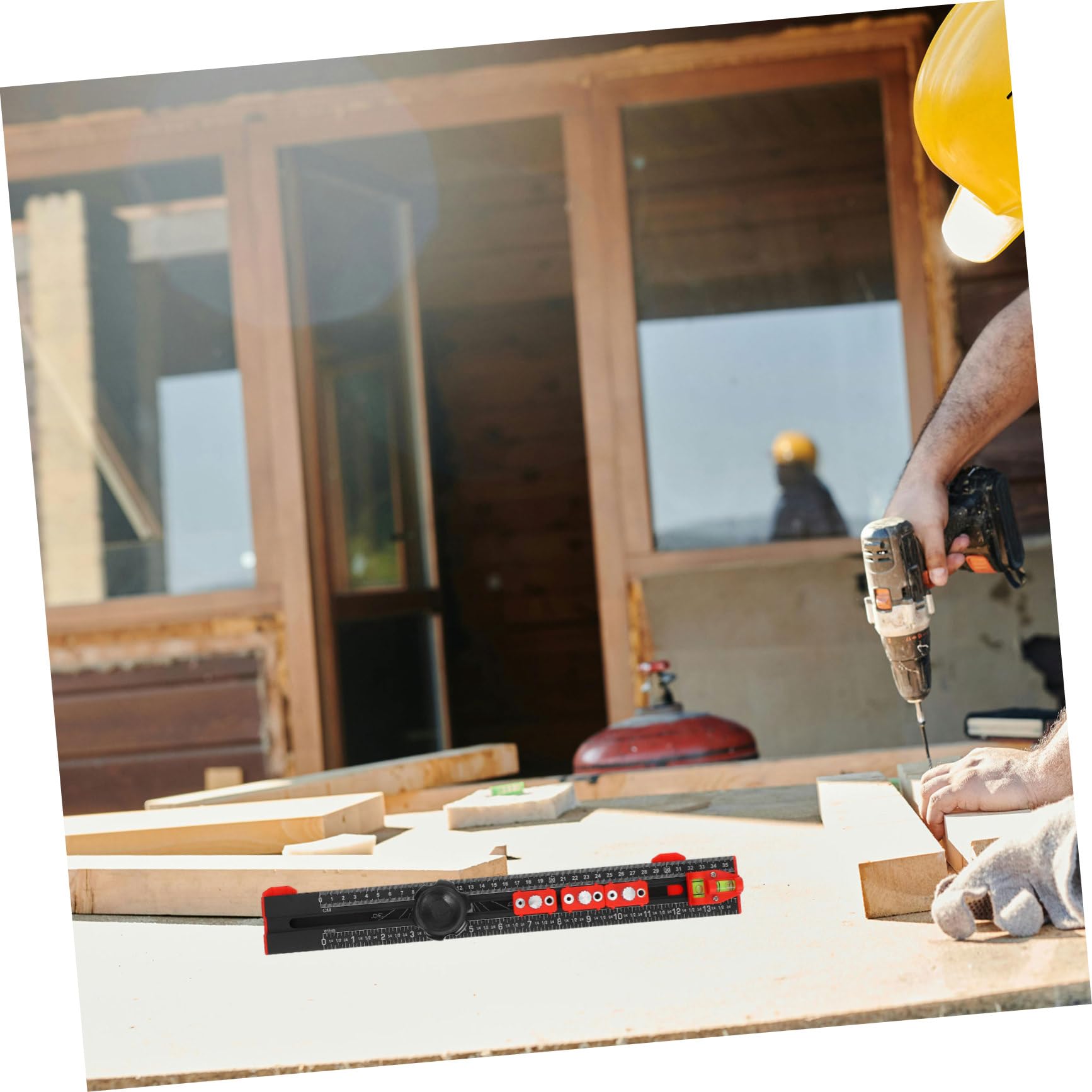 DOITOOL Präzisionslineal Für Holzbearbeitung Winkelmesser Mit Lochpositionierungsfunktion Lineal Aus Aluminiumlegierung Und Abs Für Präzise Messungen Und Bohrungen