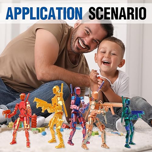 Miniatura 6 de Figura de acción T13 de montaje completada, figura de acción impresa en 3D de Titan 13, Lucky 13 Maniquí ensamblado 13 brilla en la oscuridad