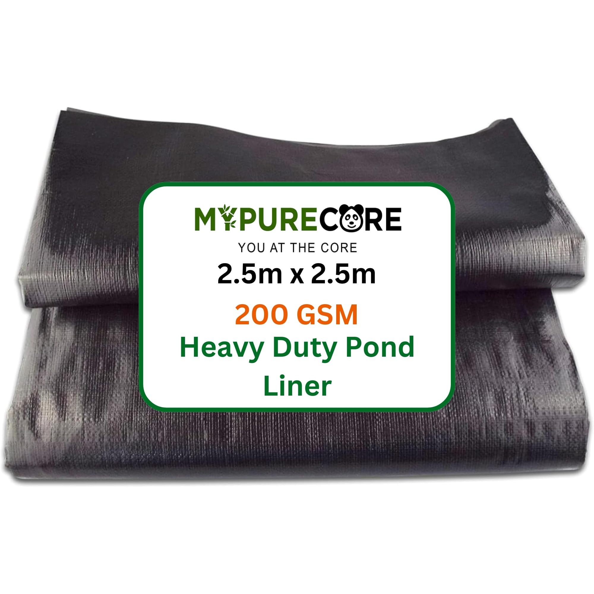 MYPURECORE Pond Liner – Various Sizes – Heavy Duty HDPE Material - UV & Tear Resistant, Flexible for Koi & Fish Pools, Water Gardens - Ideal for Small to Large Ponds, Wildlife (2.5m x 2.5m)