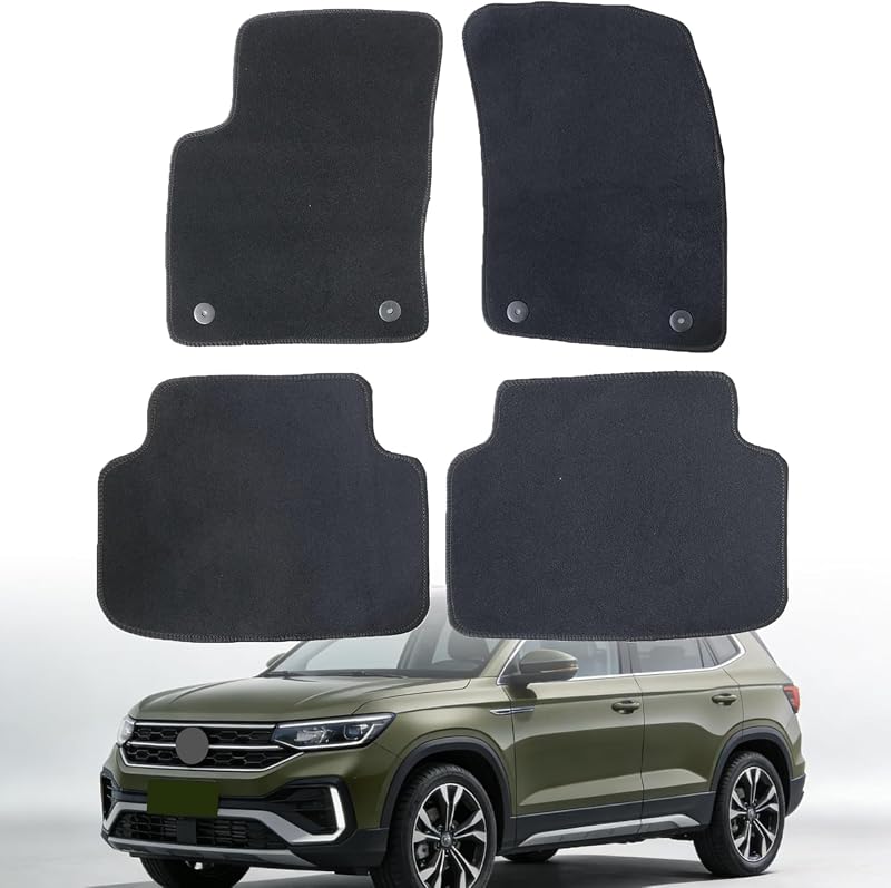 Tapetes automotivos em veludo preto sob medida para Volkswagen Taos 2021–2025 GXARTS, kit com 4 peças