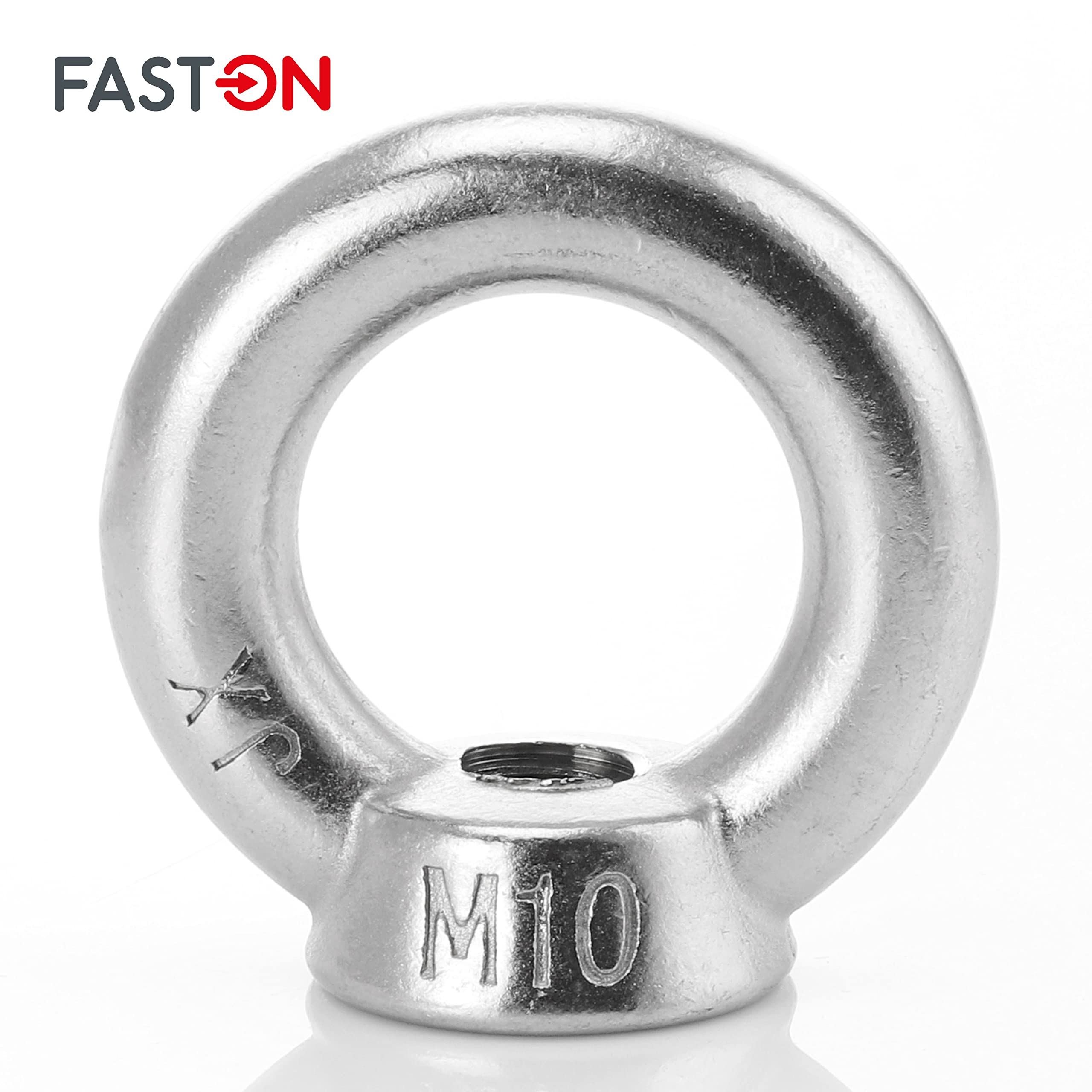 FASTON® Ringmutter M8 ähnl. DIN 582 aus Edelstahl A2 V2A (40 Stück) Öse Ösenmutter Augenmutter Transportöse Mutter Zurröse Augbolzen Bügelmutter Transportöse Kranöse Rostfrei
