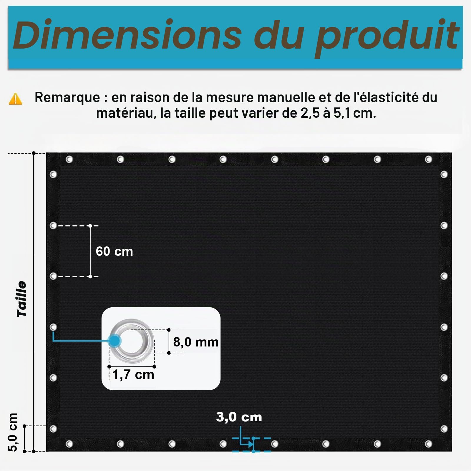 Amagenix Filet d’ombrage PEHD 160g/m² 3x3m, Toile d’Ombrage Anti-UV 90% avec Œillets, Filet Solaire pour Jardin, Terrasse, Serre et Carport,Noir