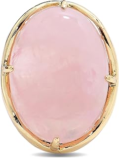 Natural Stone Adjustable Finger Rings Semi Precious Oval Shaped Gemstone Jewelry For Women Anniversary Birthday Wedding Gift