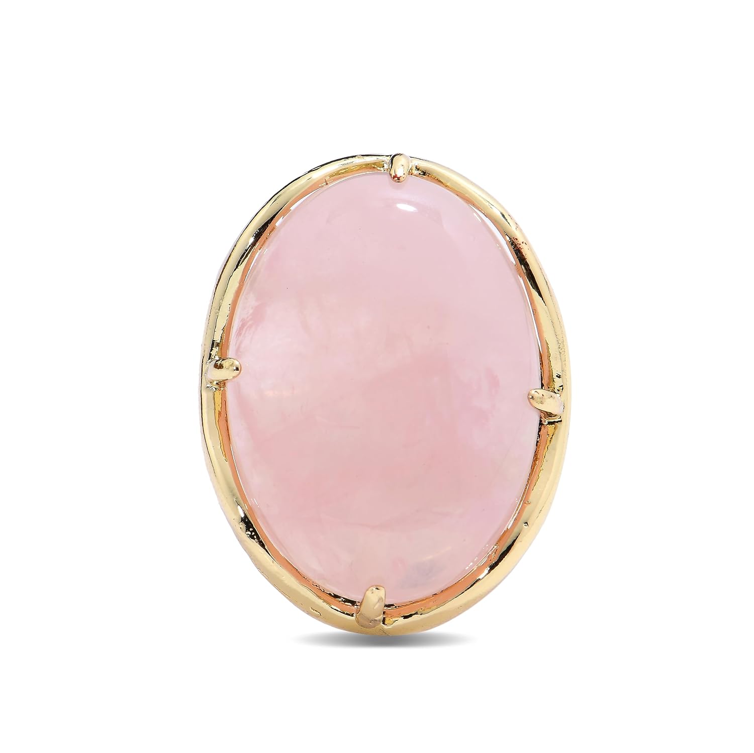 Natural Stone Adjustable Finger Rings Semi Precious Oval Shaped Gemstone Jewelry For Women Anniversary Birthday Wedding Gift
